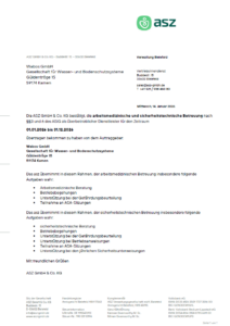 ASZ 2026 arbeitsmed. Betreuungsbestätigung